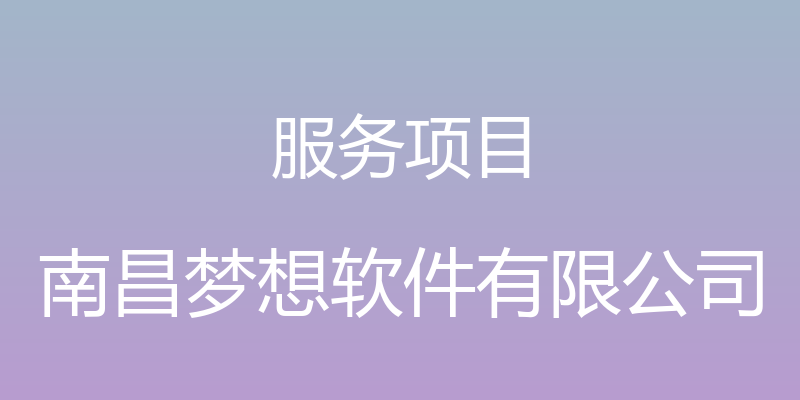 服务项目 - 南昌梦想软件有限公司